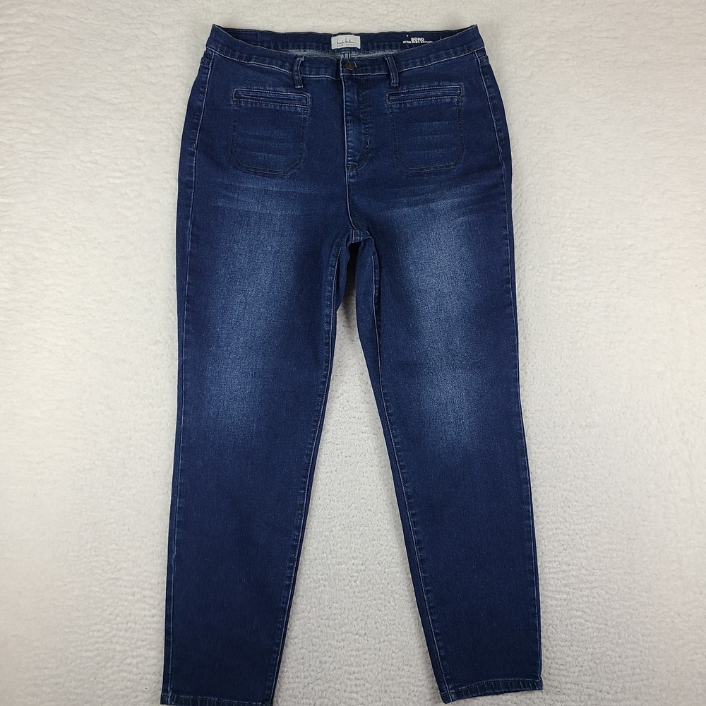 Nicole Miller Jeans Womens 16 Blue SOHO High Rise Skinny Dark Wash Denim